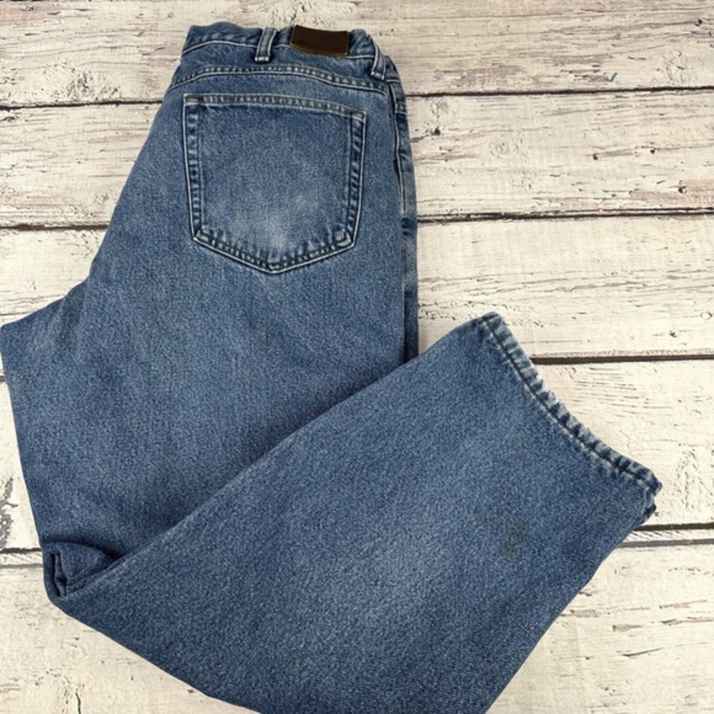 LL Bean Double L Natural Fit‎ Men's 38x29 Fleece Lined Straight Leg Jeans Flaw